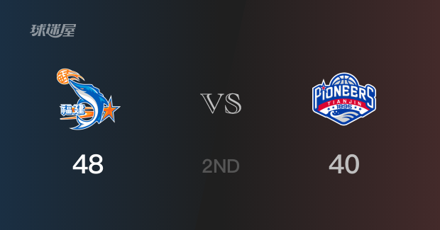 半场结束，福建以48-40领先天津，刘金雨10分2篮板